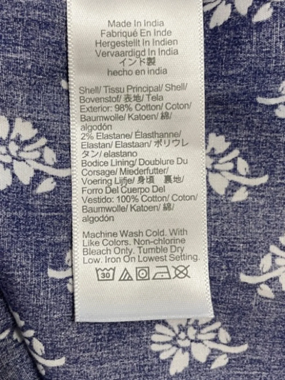 J. Crew Cotton Blue Halter Midi Dress with White Print size 6